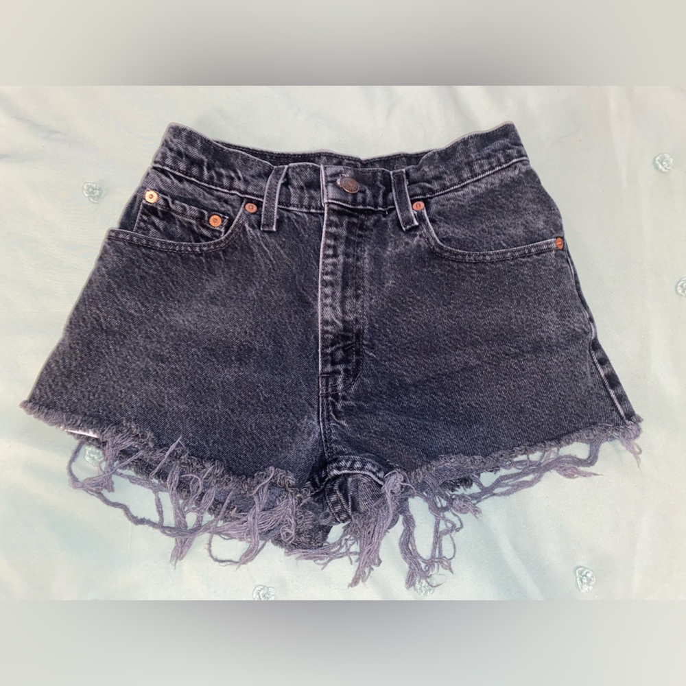 Levi’s Black Distressed Shorts